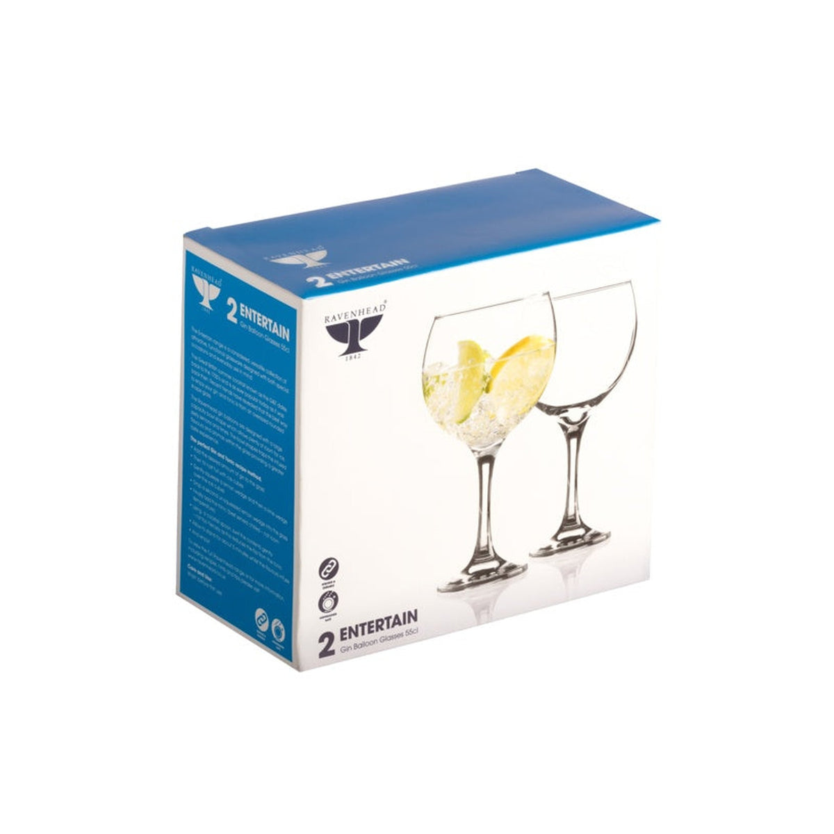 Set of two Ravenhead Entertain 65cl gin balloon glasses