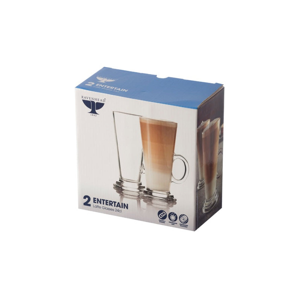 Ravenhead Entertain latte glasses set of two 26cl