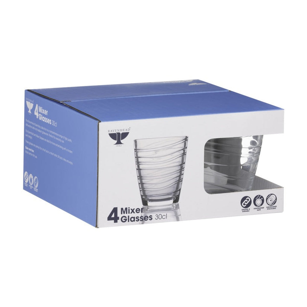 Set of 4 Ravenhead Essentials Swirl mixer glasses, view 2