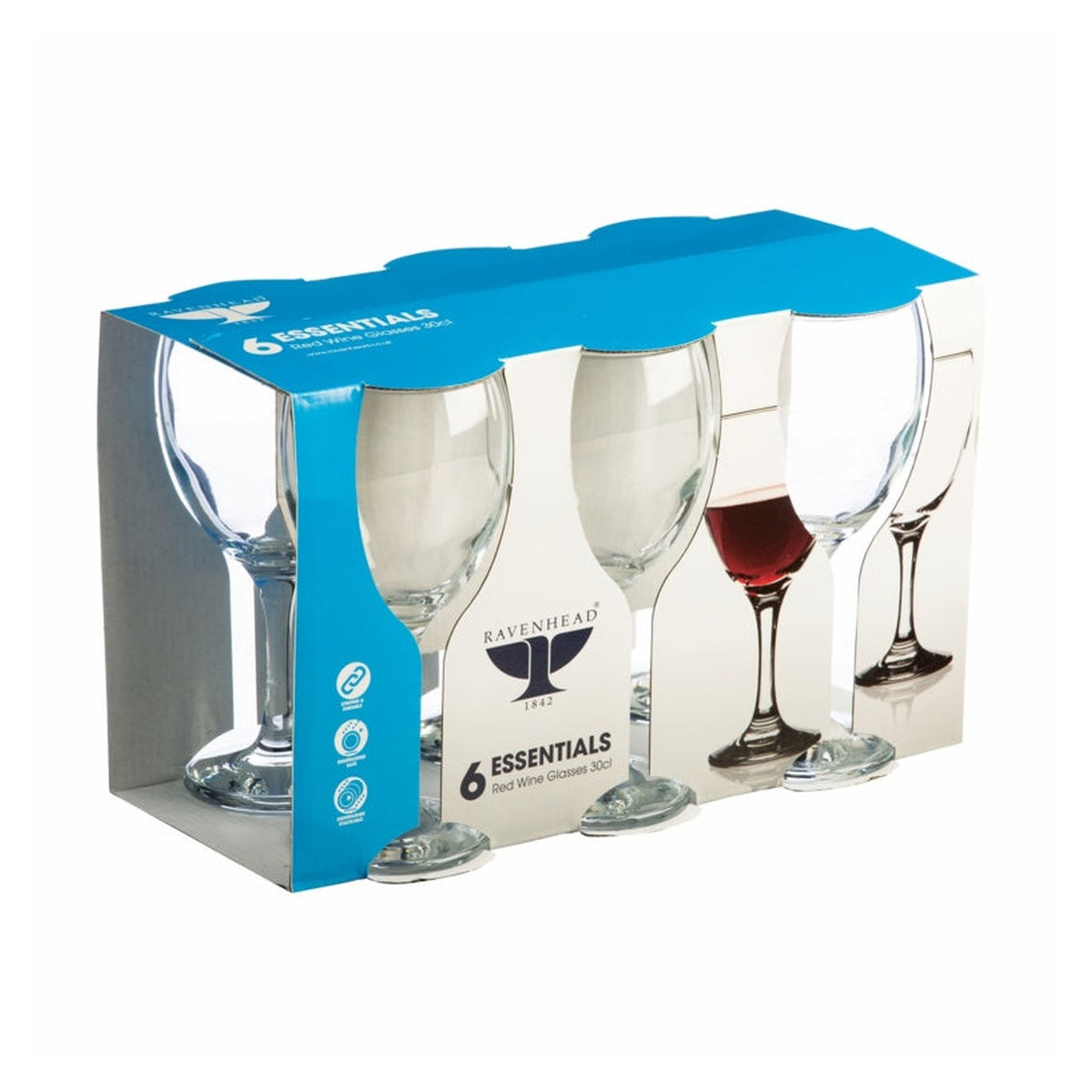 Sleeve of 6 Ravenhead 30cl red wine glasses, view 2