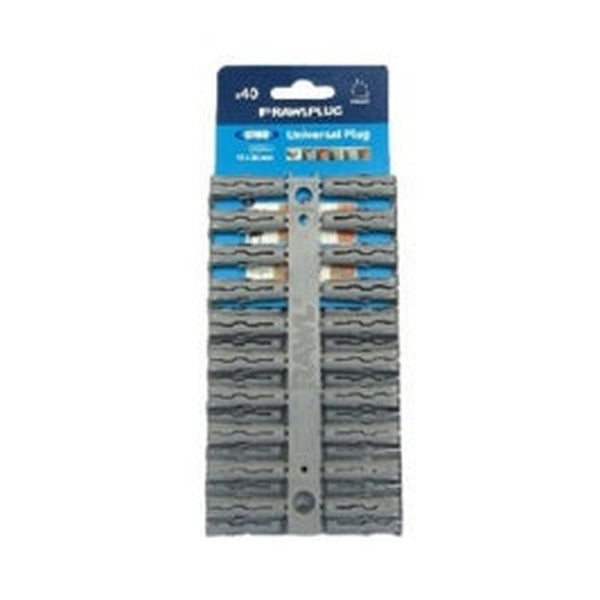 Rawlplug grey 10mm universal plugs, 80 pack