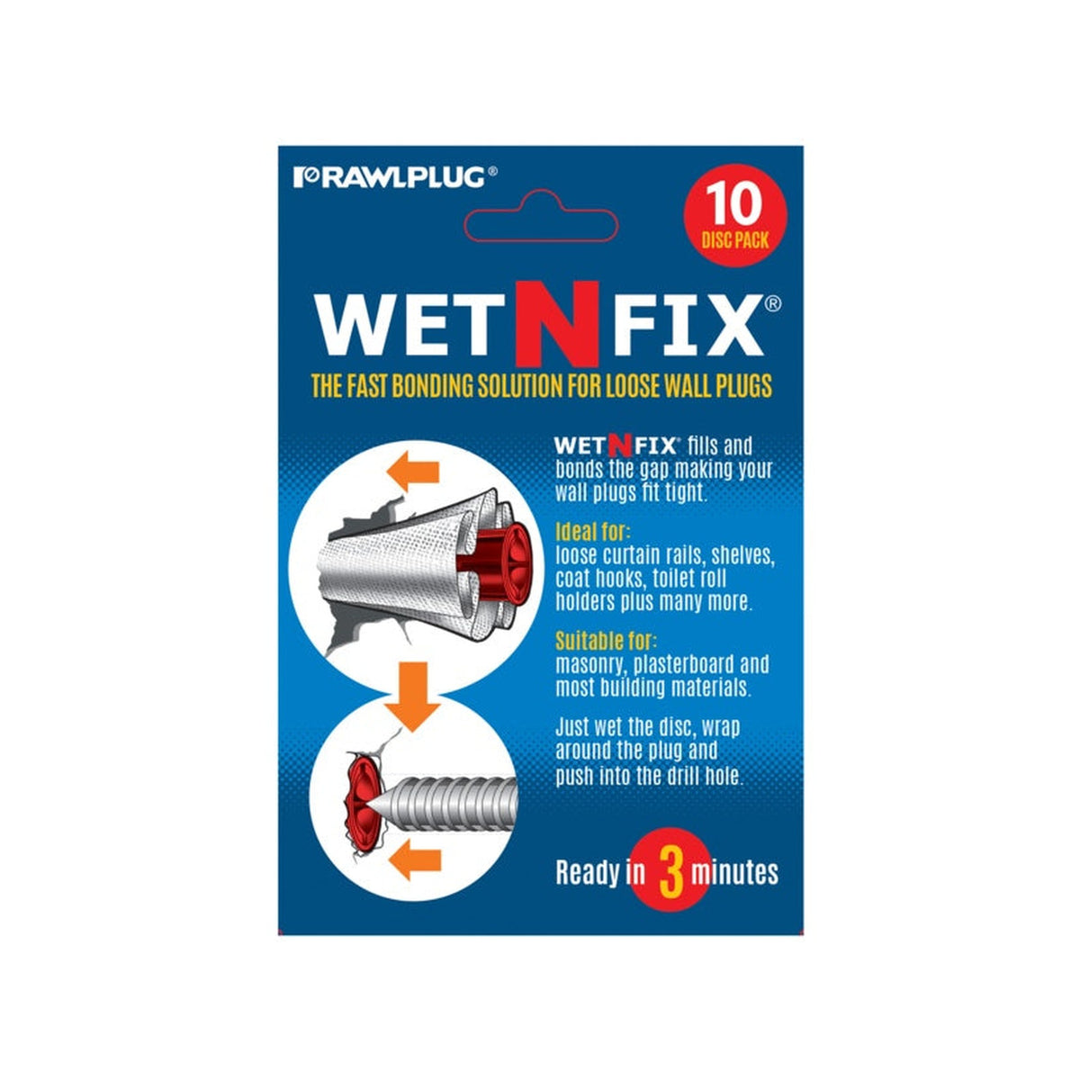 Pack of ten Rawlplug Wet N Fix repair patches