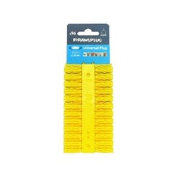 Pack of 96 Rawlplug yellow 5mm universal plugs