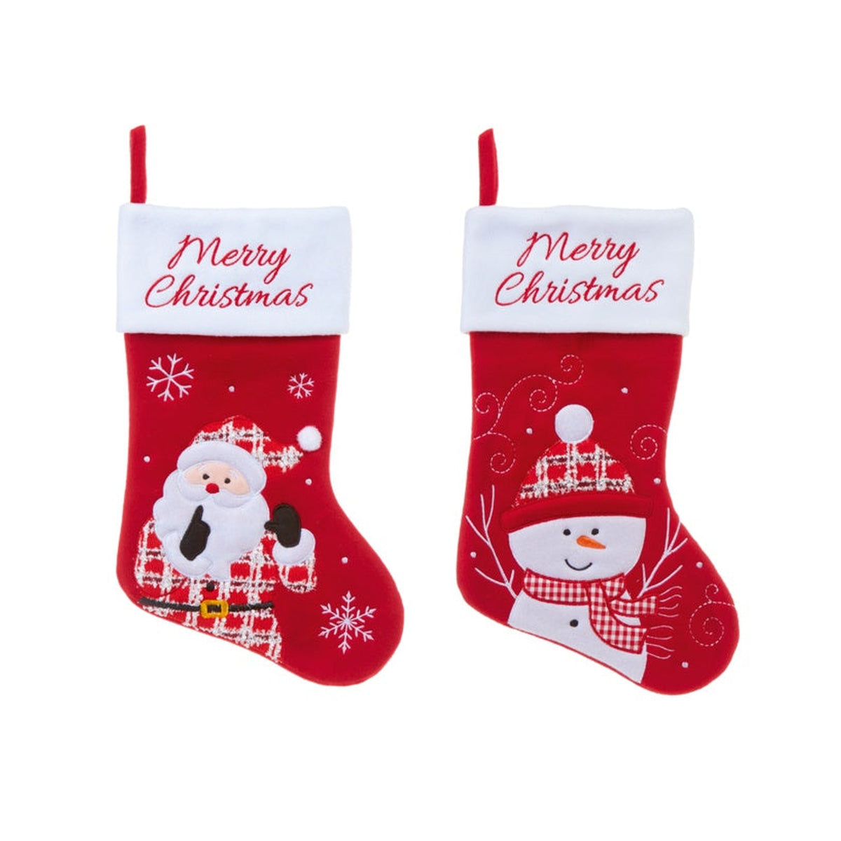 Red White Christmas Character Stocking - 45cm