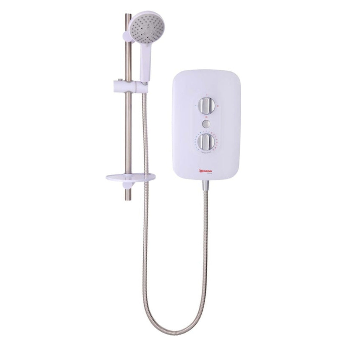 Redring RGS9 Glow 9.5kW electric shower with riser rail