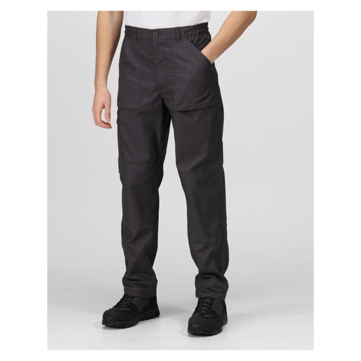Regatta Action work trousers in dark grey, size 32R
