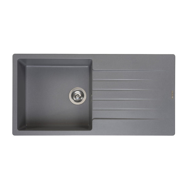 Reginox grey granite 1 bowl kitchen sink 1000 x 500mm