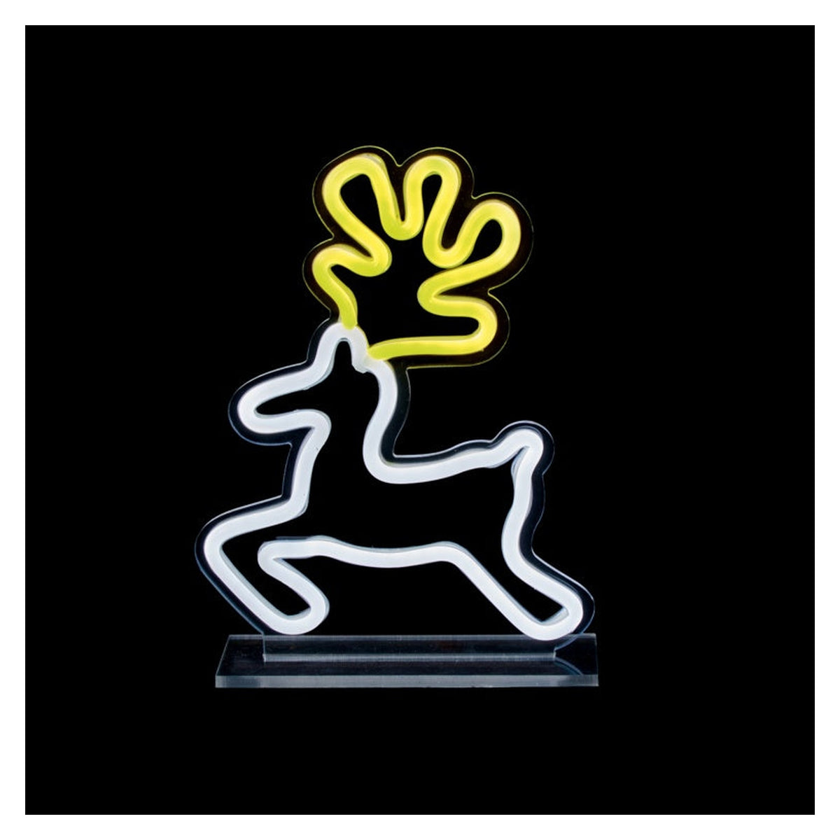 Reindeer Design Table Top Lit Neon Sign - 25cm