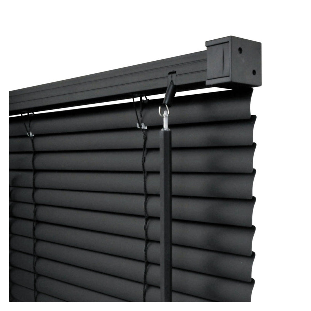 Renaissance 135cm black PVC wide venetian blind