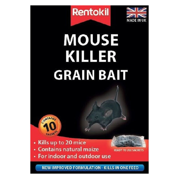 Rentokil mouse killer grain bait, 10 sachets