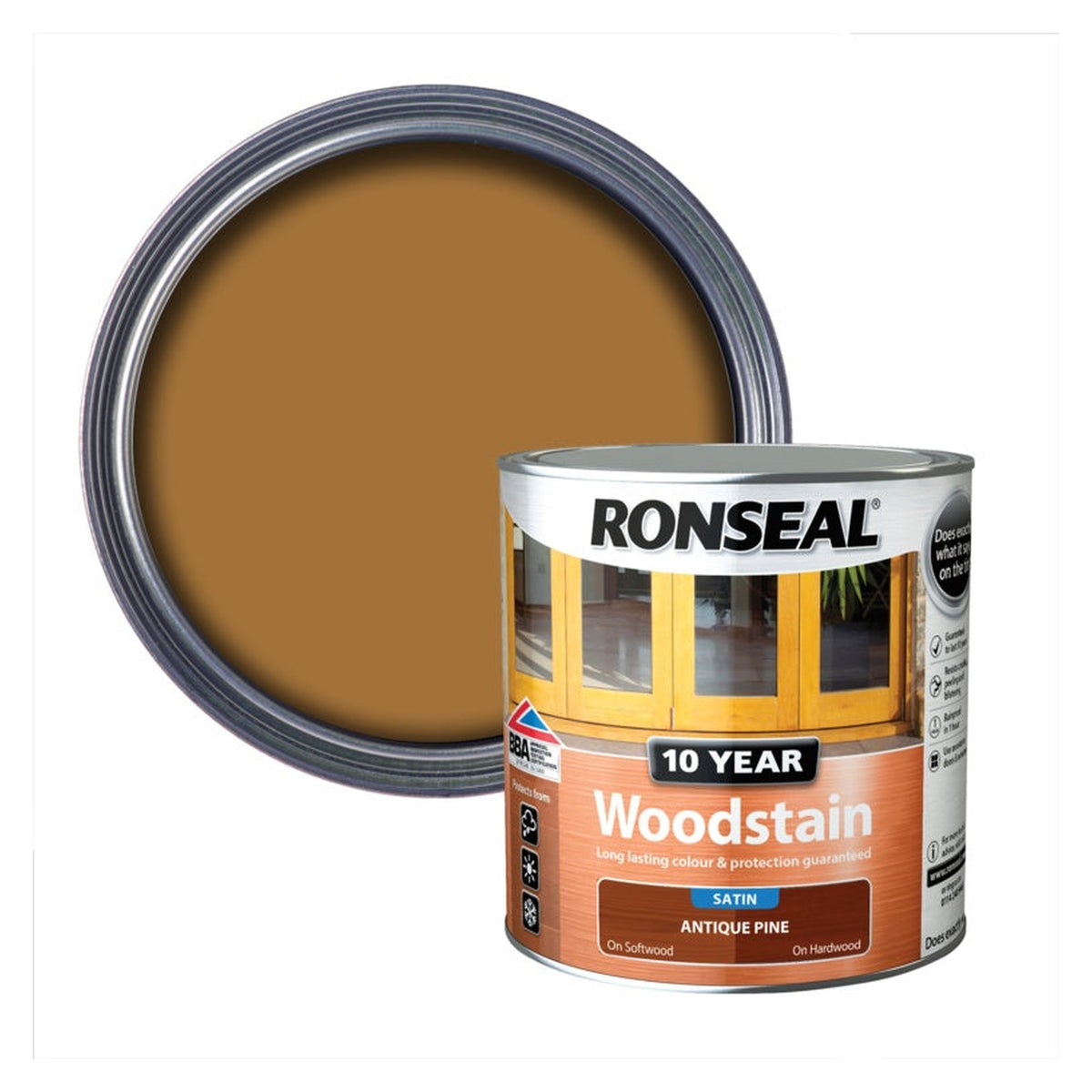 Ronseal 10 Year Woodstain Satin Antique Pine 2.5L