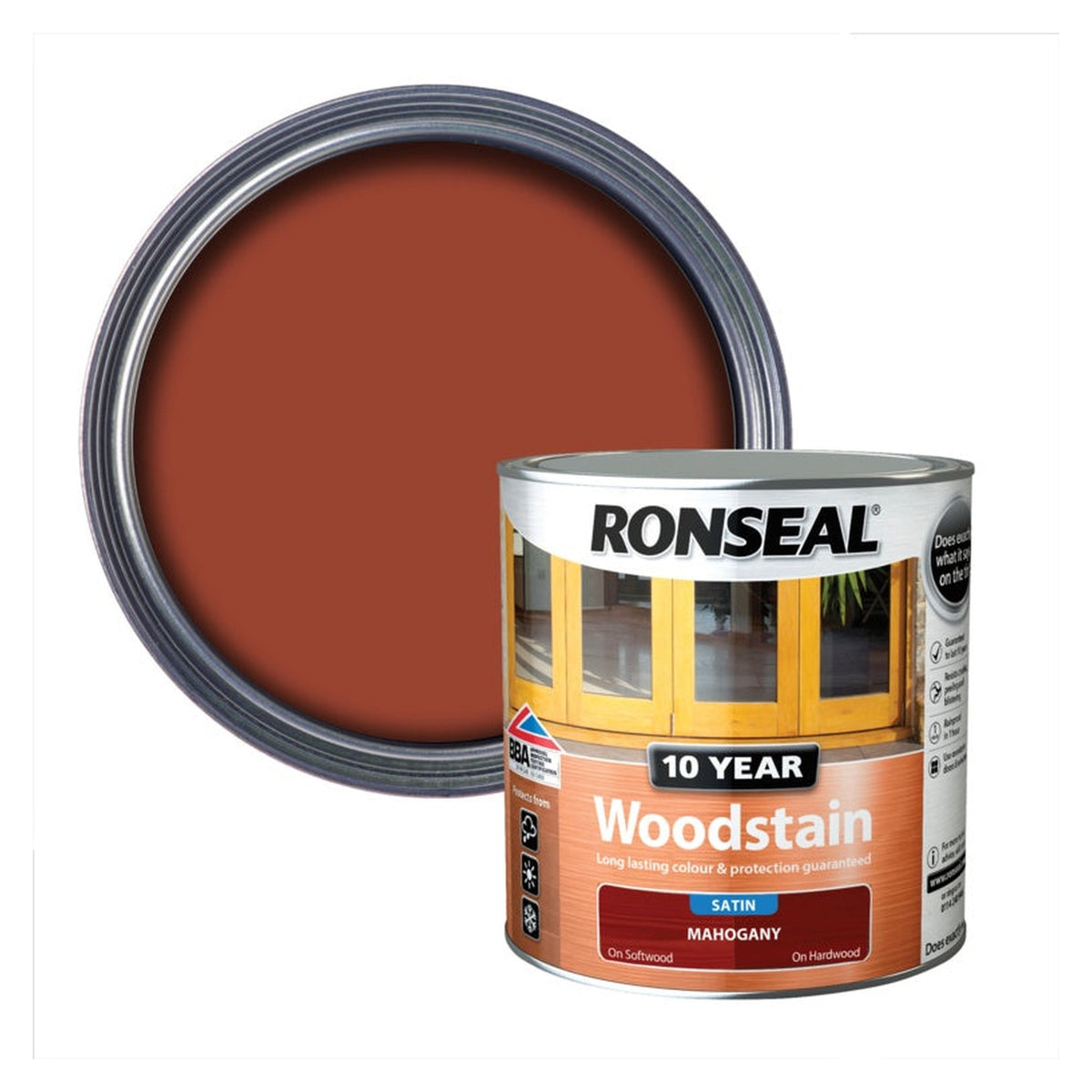 Ronseal 10 Year Woodstain satin mahogany 2.5L