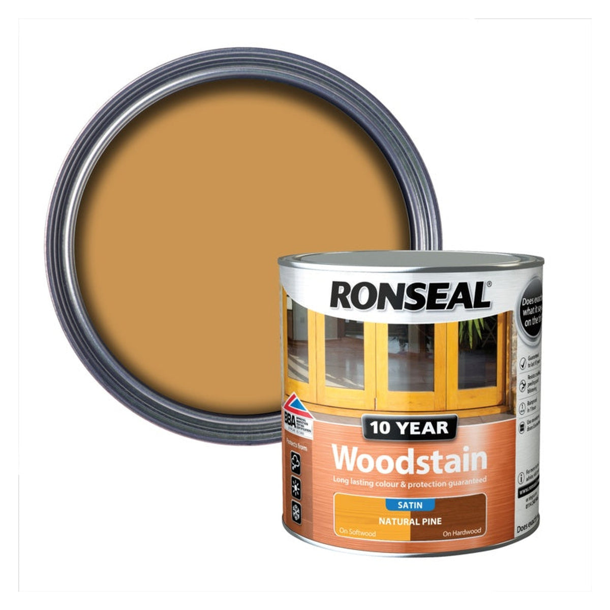 Ronseal 10 Year Woodstain satin Natural Pine 2.5L
