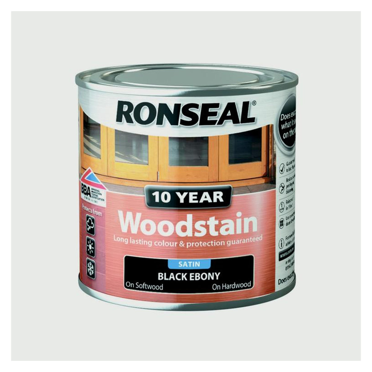 Ronseal 10 Year Woodstain Satin Ebony 250ml