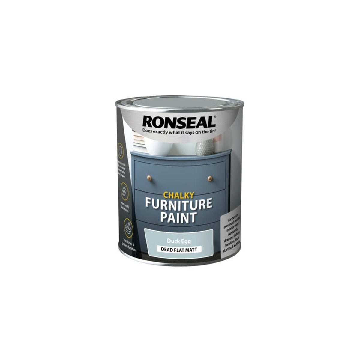 Ronseal Chalky Furniture Paint Duck Egg 750ml
