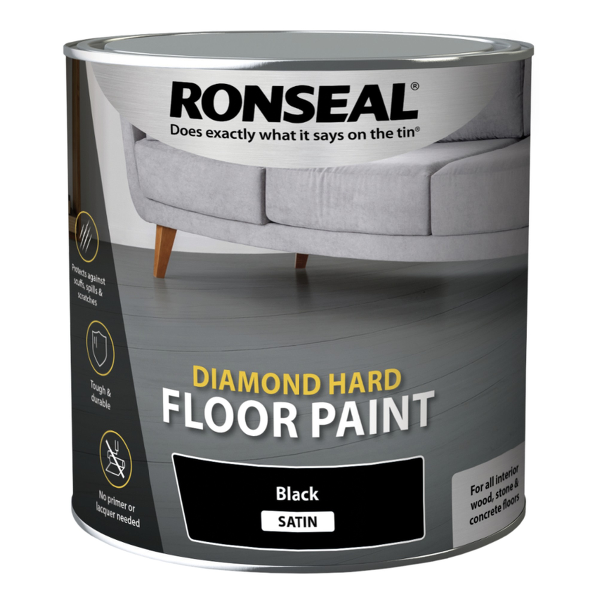 Ronseal Diamond Hard Floor Paint 2.5L tin in Black