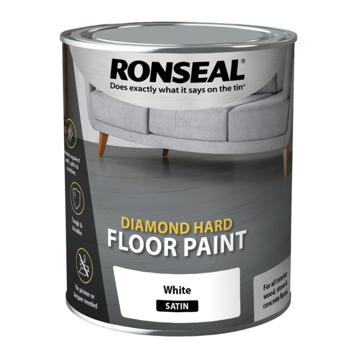 Ronseal Diamond Hard Floor Paint 750ml tin in White