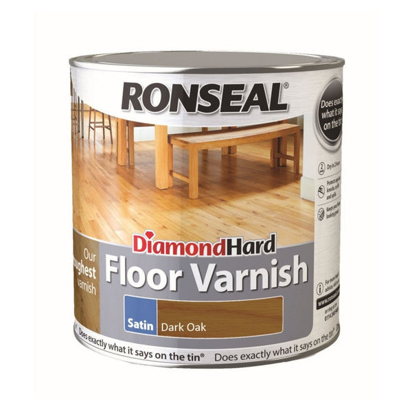 Ronseal Diamond Hard floor varnish gloss dark oak 2.5L tin
