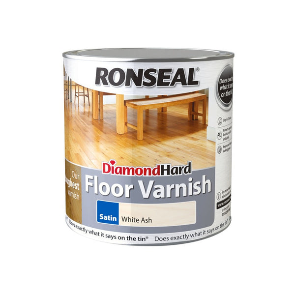 Ronseal Diamond Hard floor varnish satin White Ash 2.5L