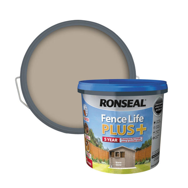 Ronseal Fence Life Plus 5L in Warm Stone