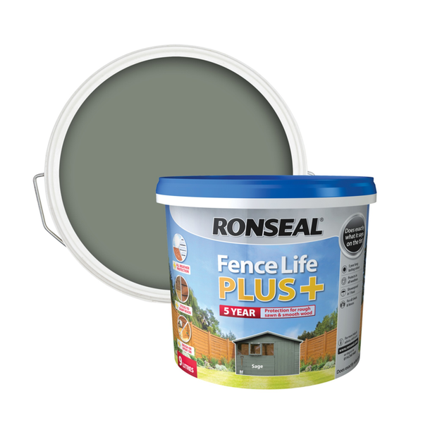 Ronseal Fence Life Plus 9L in Sage