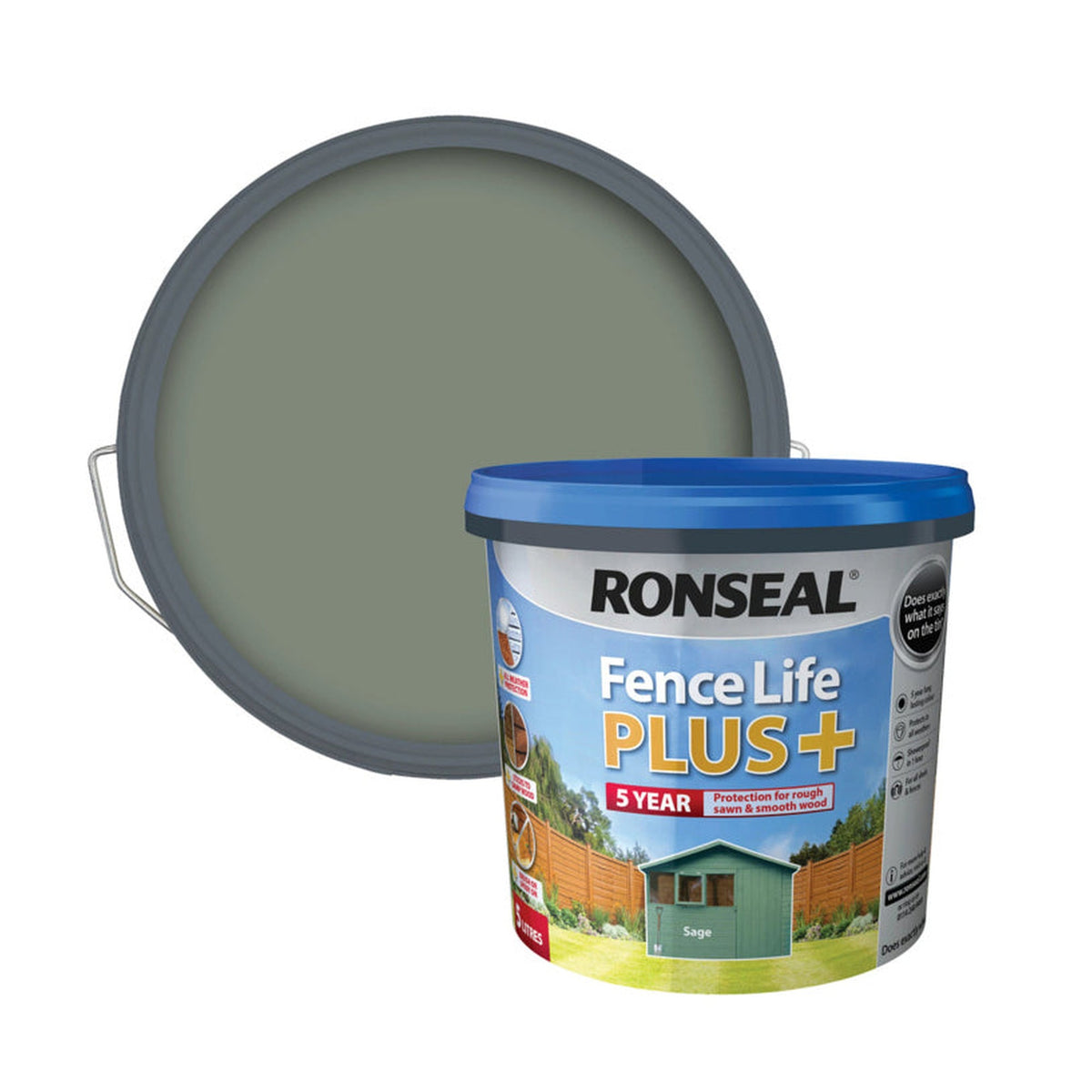Ronseal Fence Life Plus Sage 5L
