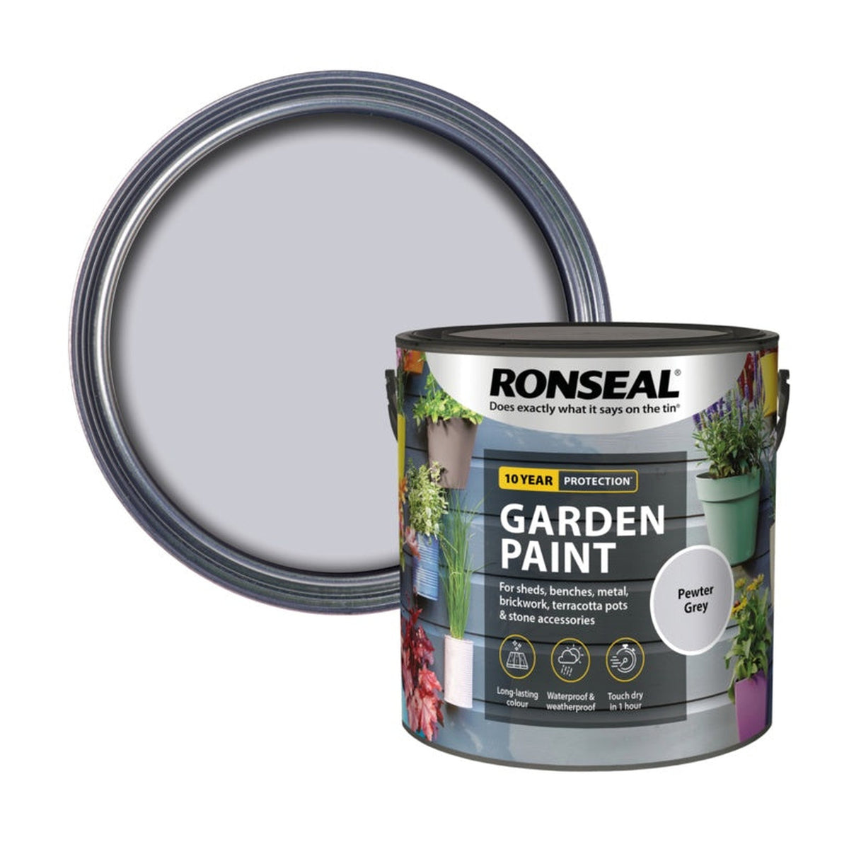 Ronseal Garden Paint 2.5L in Pewter Grey