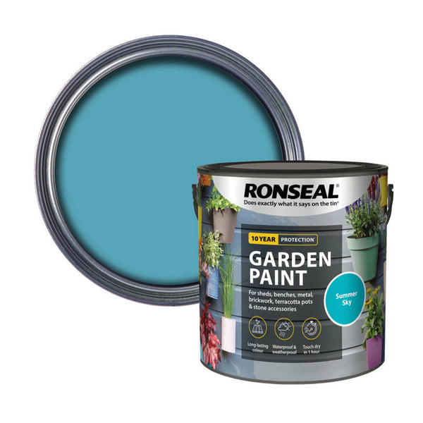 Ronseal Garden Paint 2.5L tin in Summer Sky