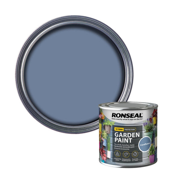 Ronseal Garden Paint 250ml tin in Cornflower