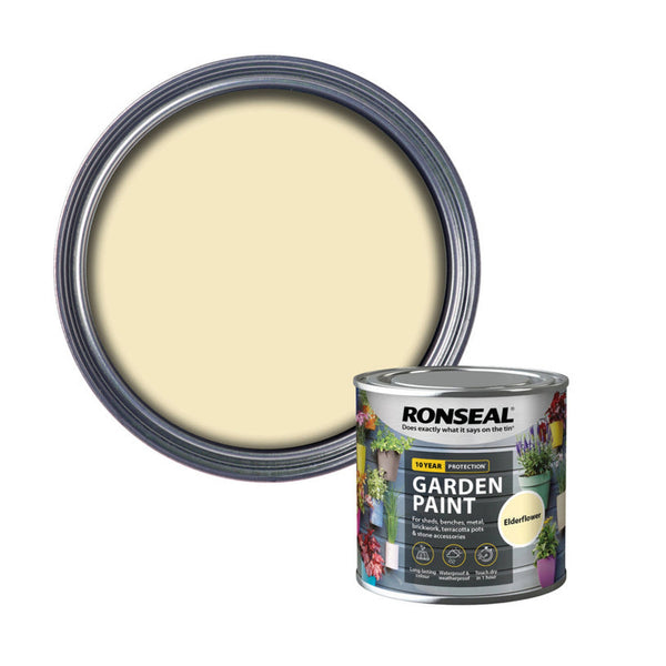 Ronseal Garden Paint 250ml tin in Elderflower