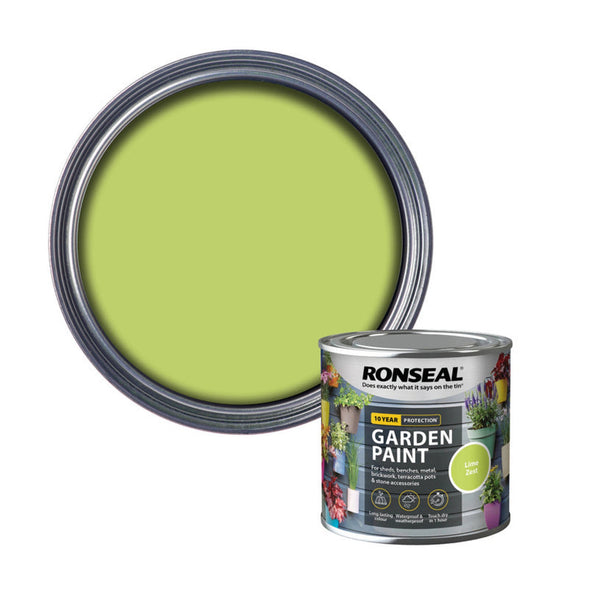 Ronseal Garden Paint 250ml tin in Lime Zest