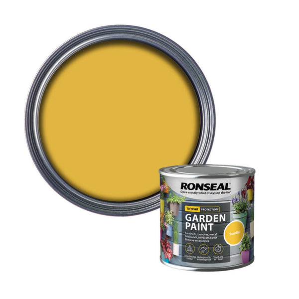 Ronseal Garden Paint 250ml tin in Sundial