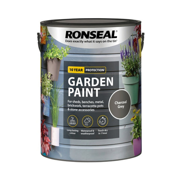Ronseal Garden Paint 5L tin in Charcoal Grey