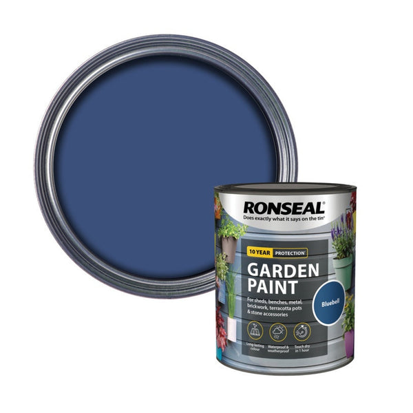 Ronseal Garden Paint 750ml tin in Bluebell