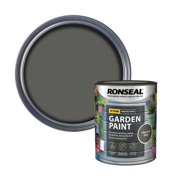 Ronseal Garden Paint 750ml tin in Charcoal Grey