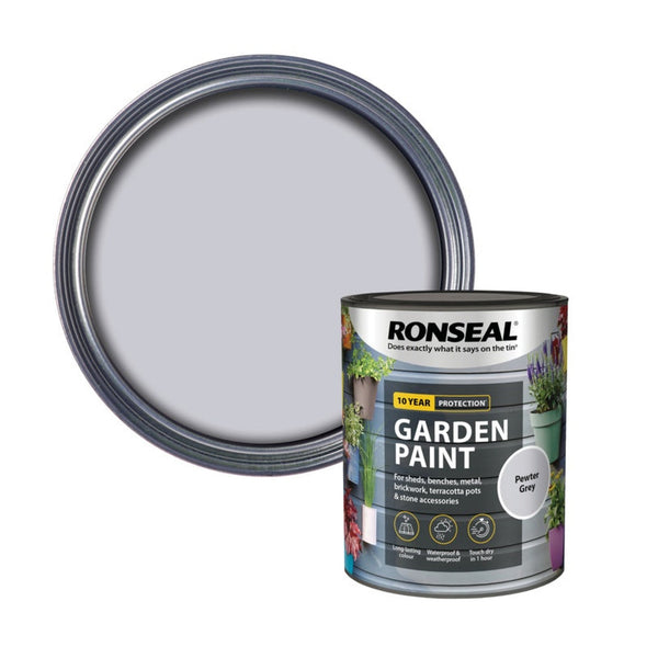 Ronseal Garden Paint 750ml tin in Pewter Grey