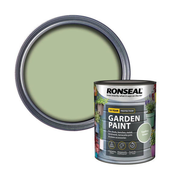 Ronseal Garden Paint 750ml tin in Sapling Green