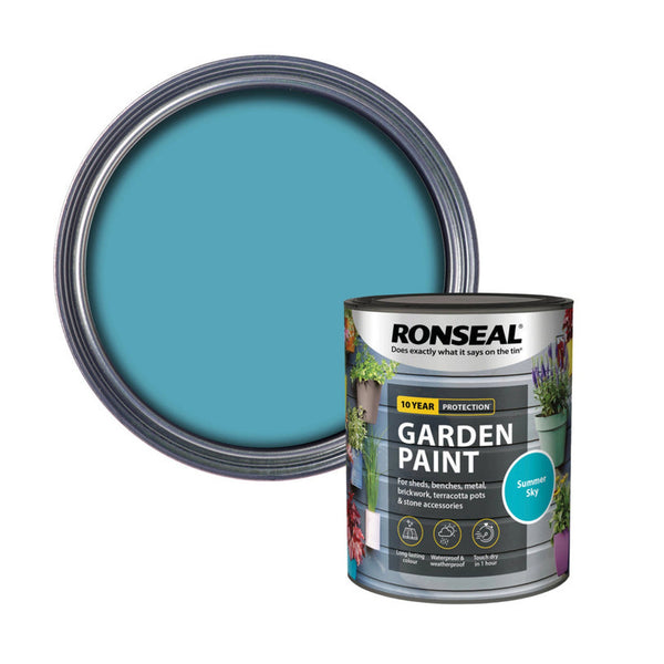 Ronseal Garden Paint 750ml tin in Summer Sky