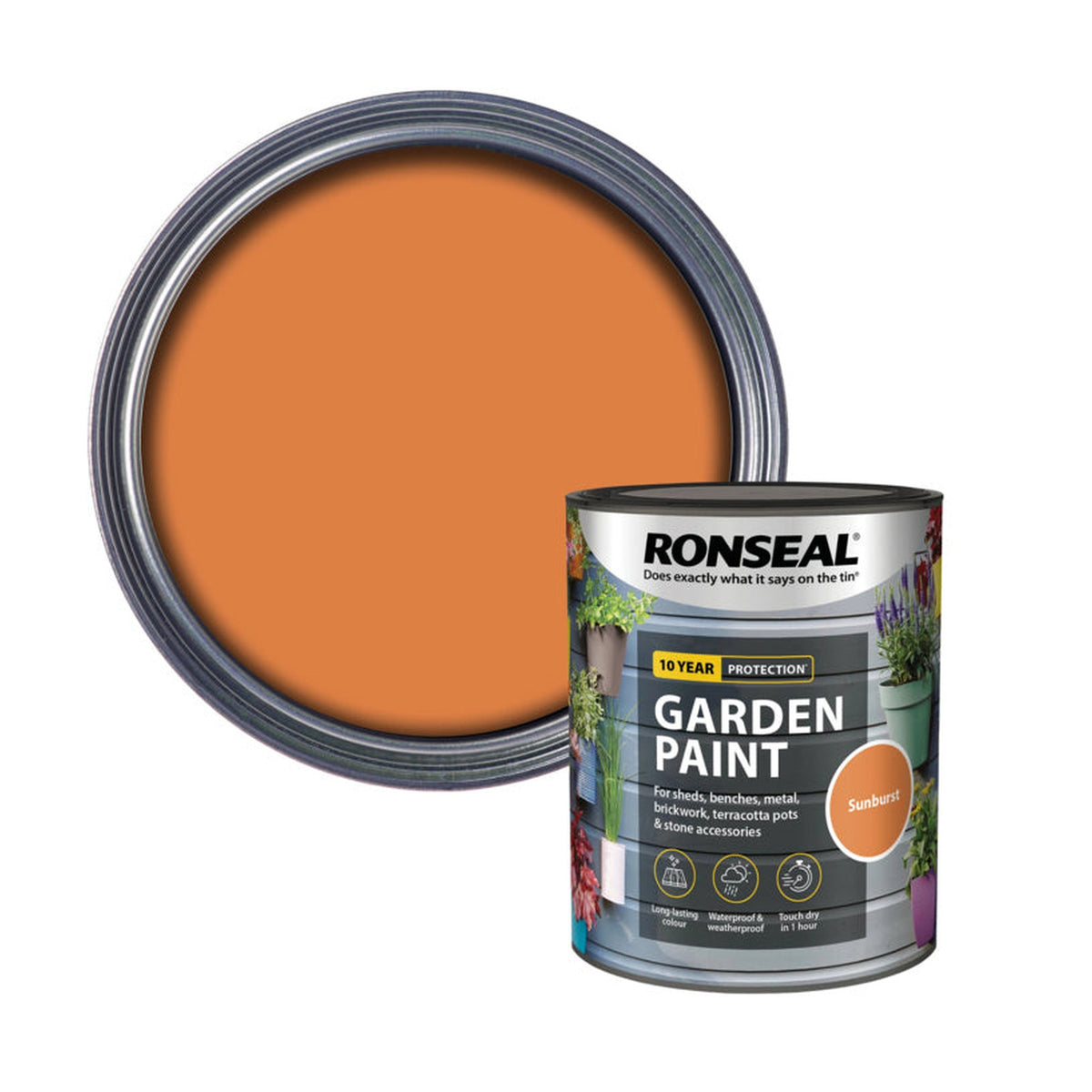 Ronseal Garden Paint 750ml tin in Sunburst