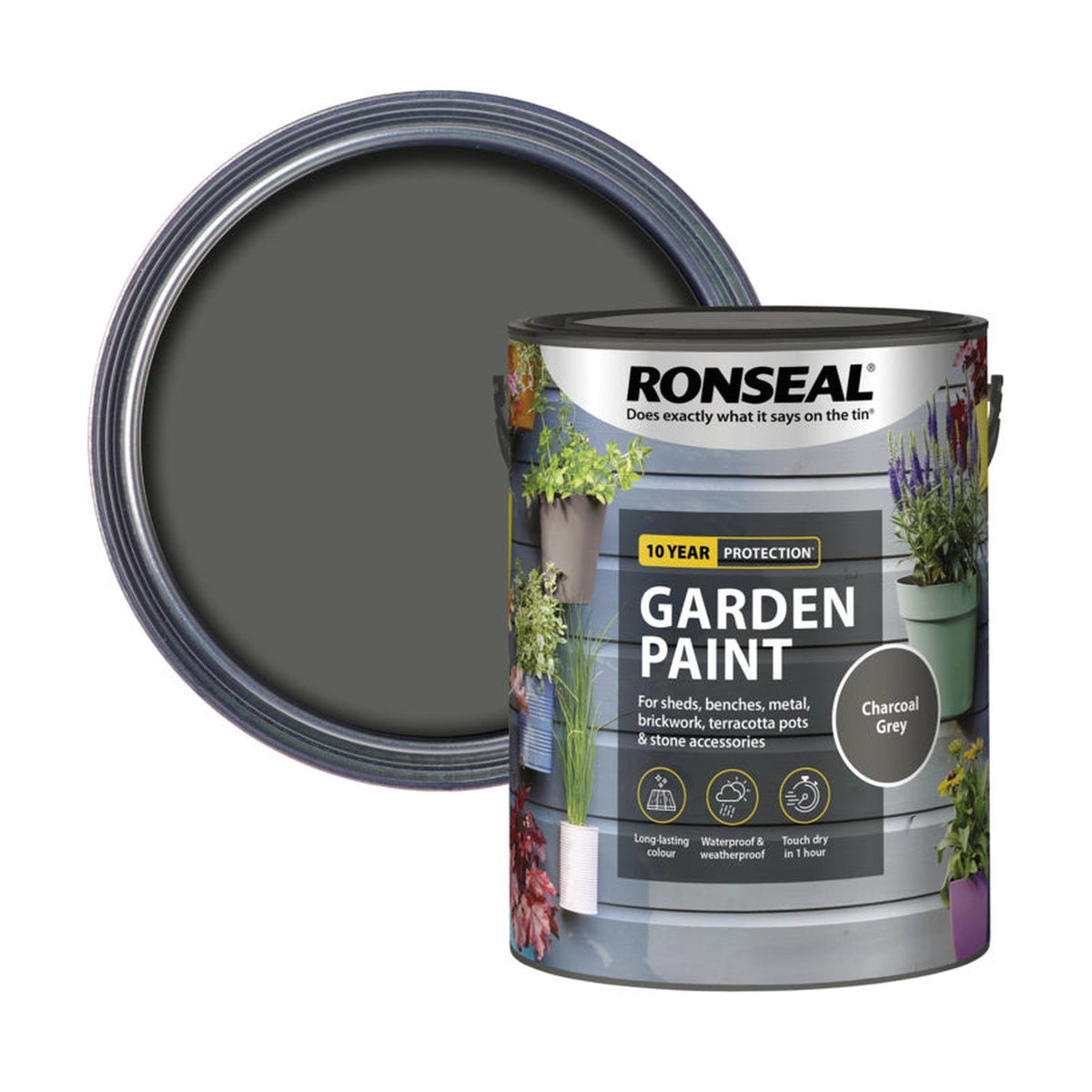 Ronseal Garden Paint Charcoal Grey 2.5L