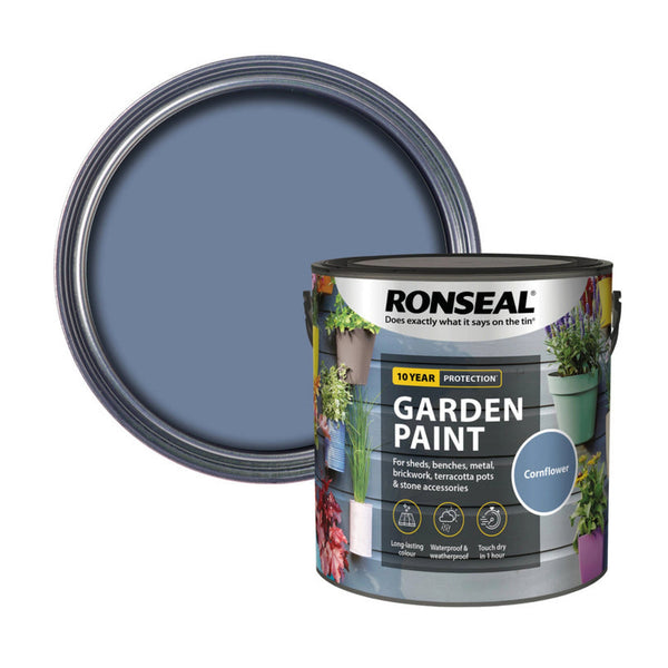 Ronseal Garden Paint 2.5L tin in Cornflower