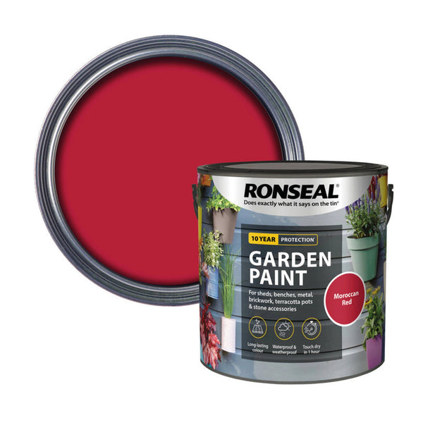 Ronseal Garden Paint Moroccan Red 2.5L tin