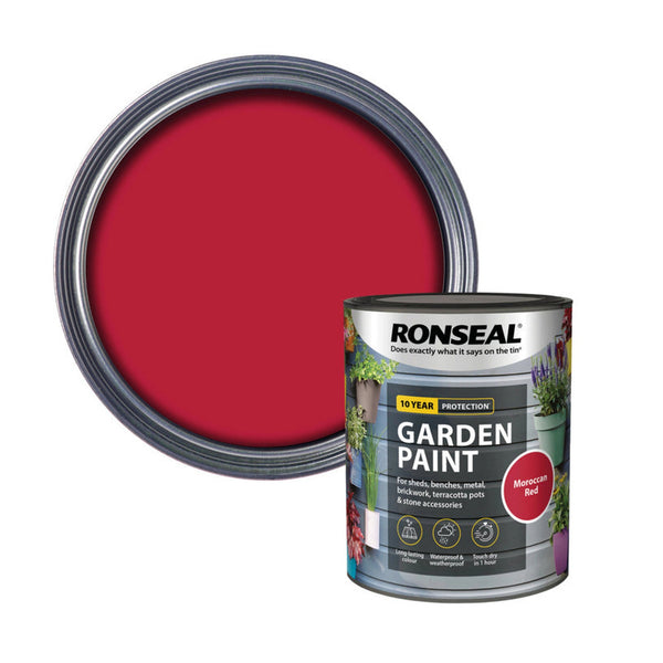 Ronseal Garden Paint Moroccan Red 750ml tin