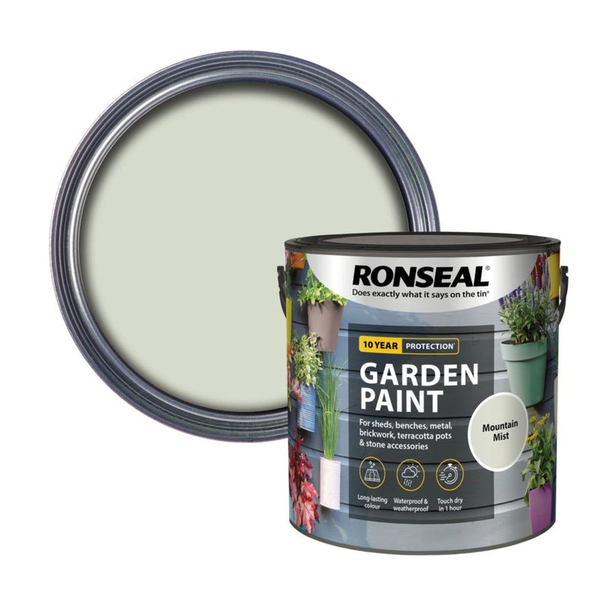 Ronseal Garden Paint Mountain Mist 2.5L tin