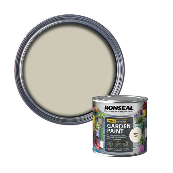 Ronseal Garden Paint White Ash 250ml tin