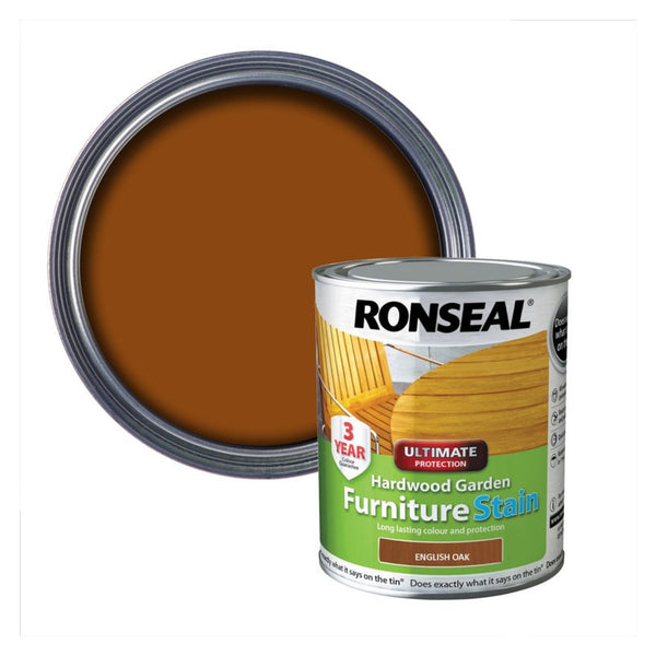 Ronseal Hardwood Furniture Stain 750ml in English Oak