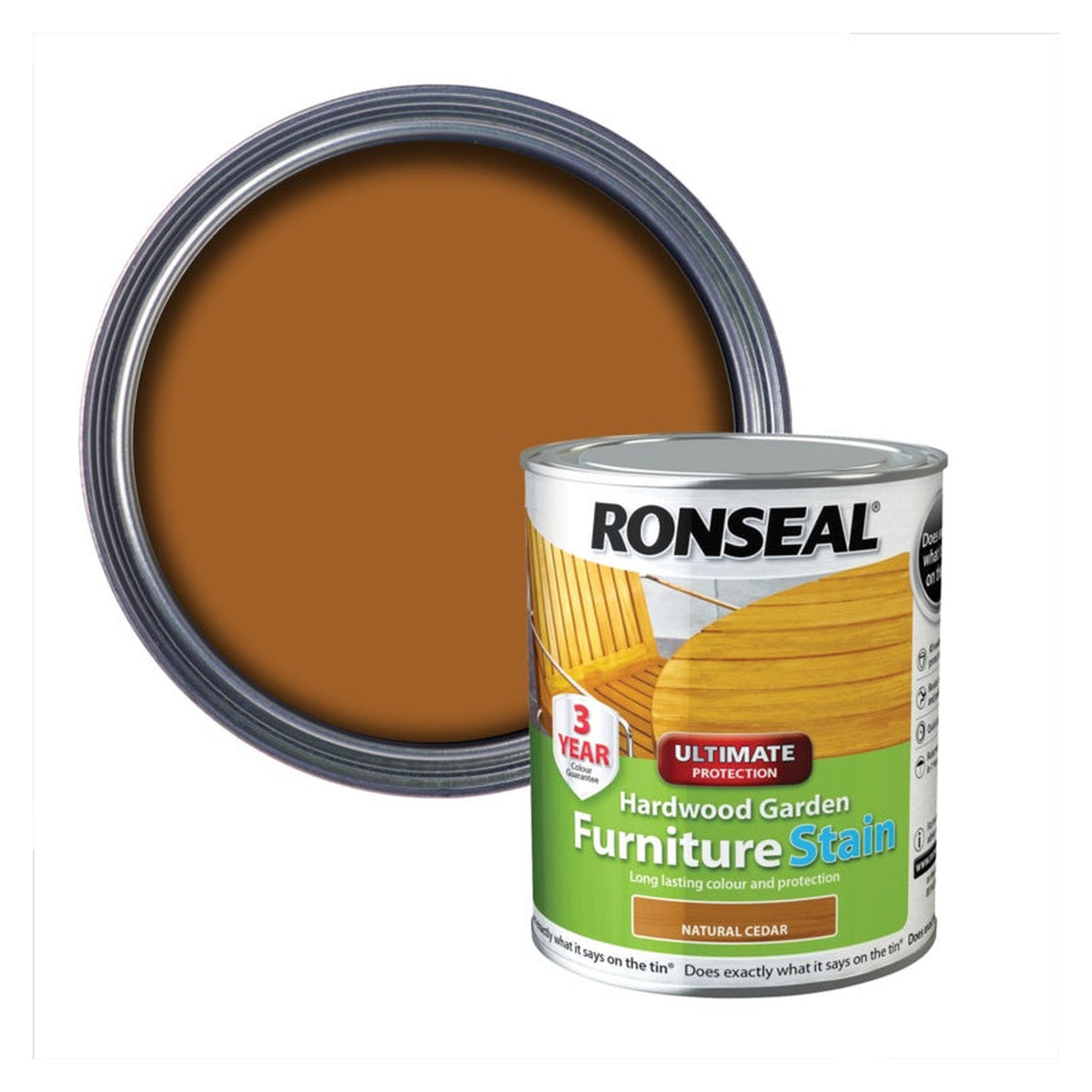 Ronseal Hardwood Furniture Stain 750ml in Natural Cedar