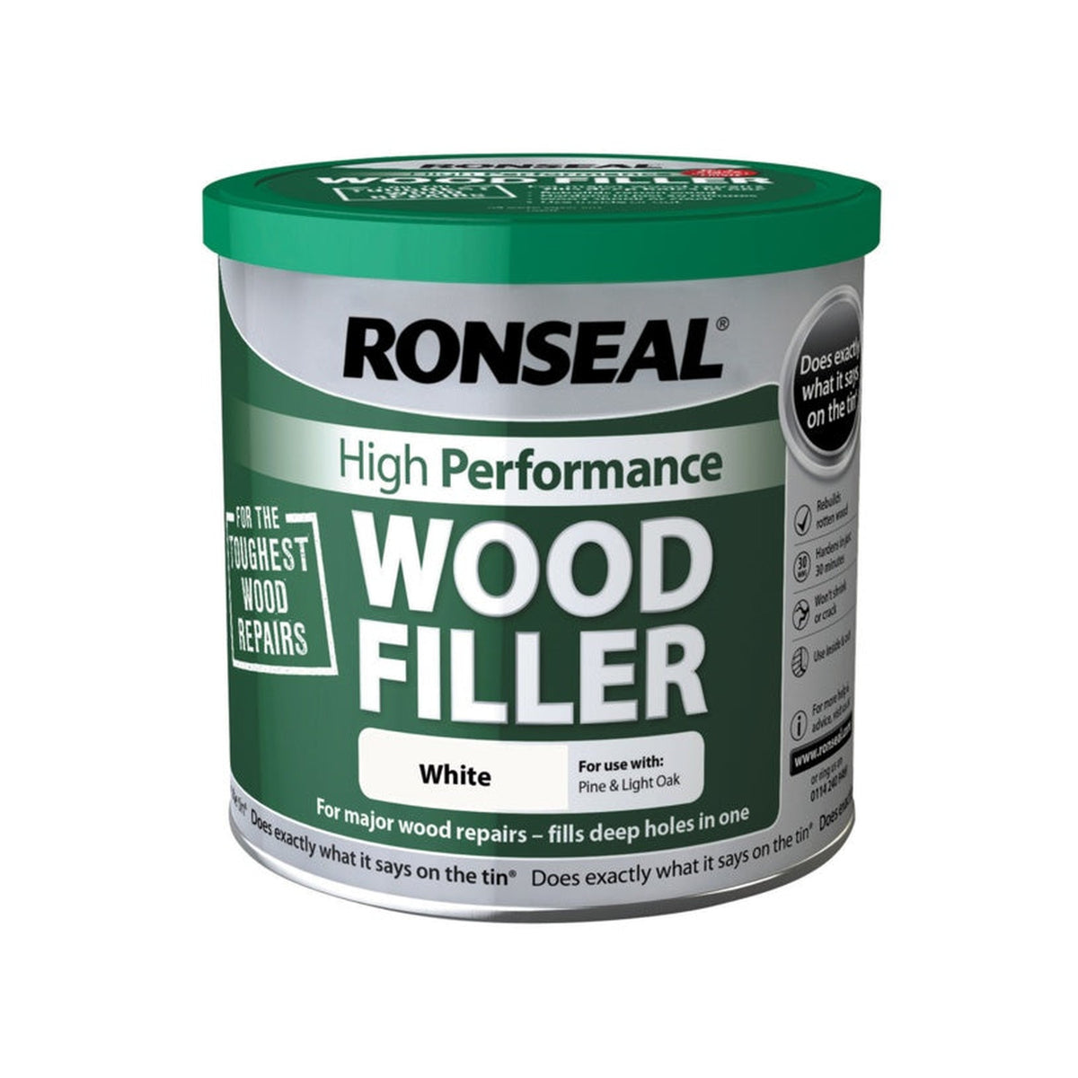 Ronseal High Performance wood filler 550g in white