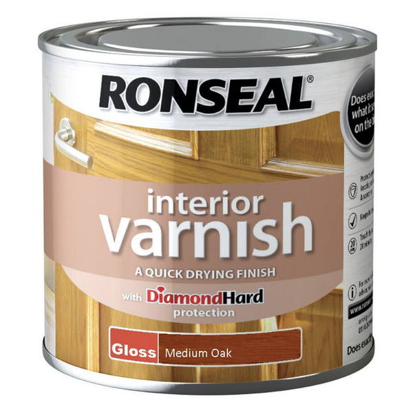 Ronseal Interior Varnish gloss Medium Oak 250ml