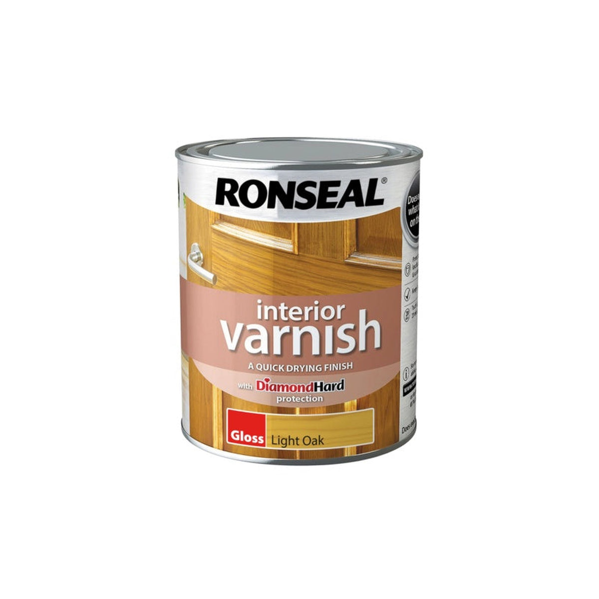 Ronseal Interior Varnish Gloss 750ml tin in Light Oak, view 3